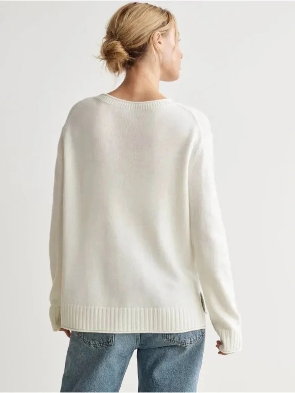 Jenni Kayne Everyday Sweater Natural Oatmeal XS Luxury Minimalist Knit